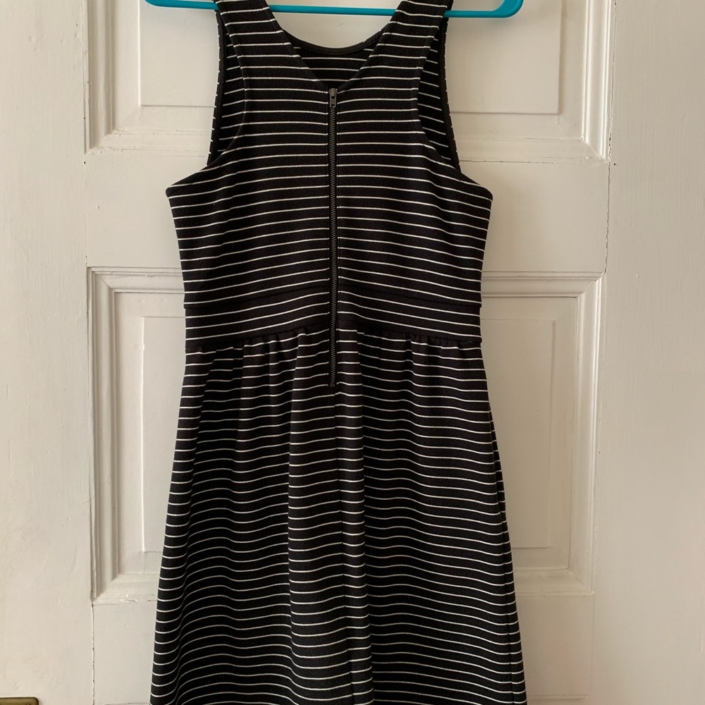 Madewell Pierside black and white striped dress!